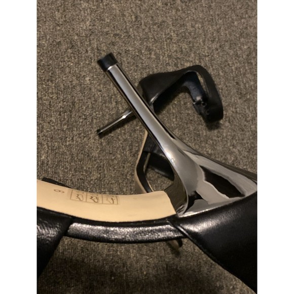 Botkier New York Black Leather Lorri Two Band Ankle Strap Sandals Heels Size 9 - Picture 15 of 16